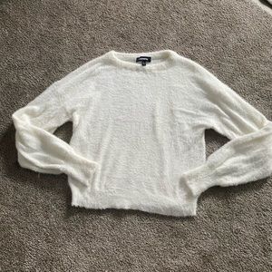 Express cozy faux fur sweater